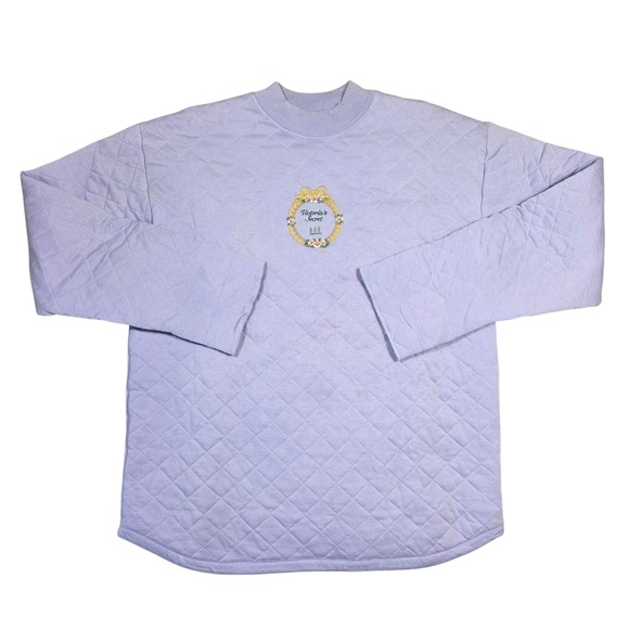 Vintage‎ Victorias Secret Quilted Pullover Top Sweatshirt Embroidered Retro Chic